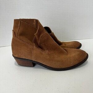 Dolce Vita Women's Brown Suede Leather Pull On Bootie Boots Shoes Size 6.5